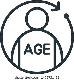 Age icon line symbol sign designe