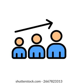 Age Icon Lineal Color Vector Illustration