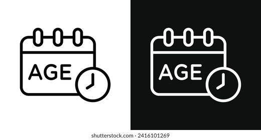 Juego de iconos de edad. ilustración vectorial