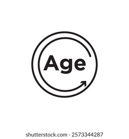 Age icon Vector flat thin line illustration