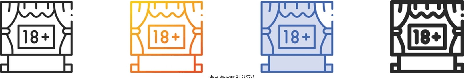 age icon.Thin Linear, Gradient, Blue Stroke and bold Style Design Isolated On White Background