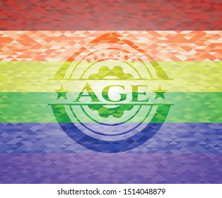 Age lgbt colors emblem. Vector Illustration. Mosaic.