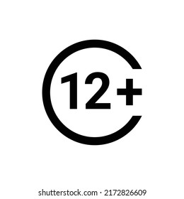 Age limit 12+ line color icon.  Isolated vector element. Outline pictogram for web page, mobile app, promo