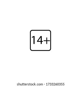 Age limit fourteen plus square icon