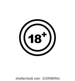 Age Limit Icon. Line Art Style Design Isolated On White Background