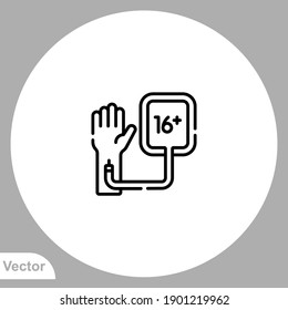 Age limit icon sign vector,Symbol, logo illustration for web and mobile