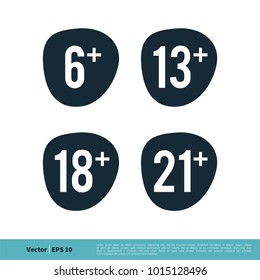 Age Limit Icon Vector Logo Template Illustration Design. Vector EPS 10.