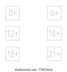  age limit sign. plus age restriction sign vector icon