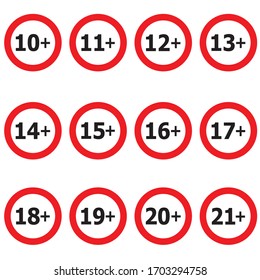 Age Limit Symbol, Vector illustration