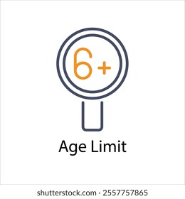 Age Limit vector icon stock illustration