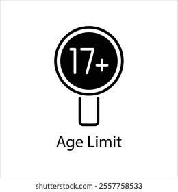 Age Limit vector icon stock illustration