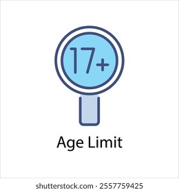 Age Limit vector icon stock illustration