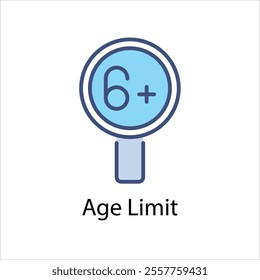 Age Limit vector icon stock illustration