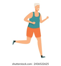 Age morning run icon cartoon vector. Outdoor lifestyle. Workout exercise