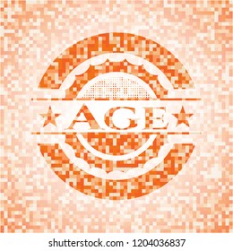 Age orange mosaic emblem