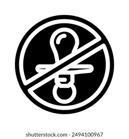 age prevent product label caution glyph icon vector. age prevent product label caution sign. isolated symbol illustration