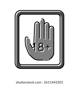 age prevent product label caution color icon vector. age prevent product label caution sign. isolated symbol illustration