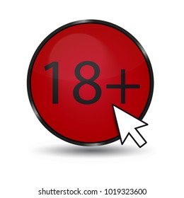 Age Rating 18 Plus - Vector Web Button