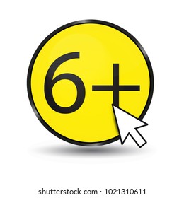 Age Rating 6 Plus - Vector Web Button