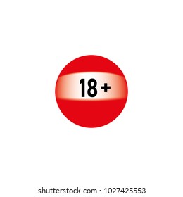 Age Rating Eighteen Plus. Vector Illustration