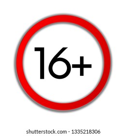 Age restriction of the adult content. App icon for age limits. Isolated on white vector sign.