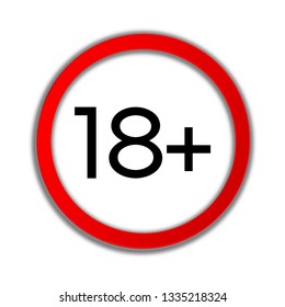 Age restriction of the adult content. App icon for age limits. Isolated on white vector sign.