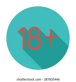 Age restriction. Flat icon for mobile and web applications. Vector illustration.