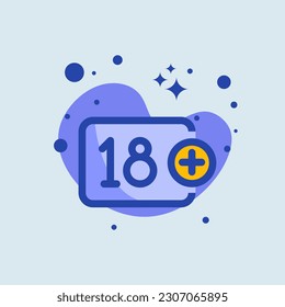 Age restriction flat illustration. Adult signs vector illustration.