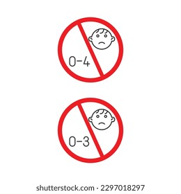 Restricción De Edad Para El Diseño Del Vector De Icono Infantil.