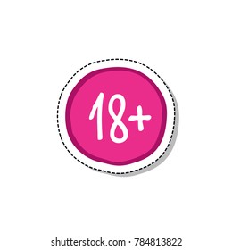 age restriction sign 18+ doodle icon