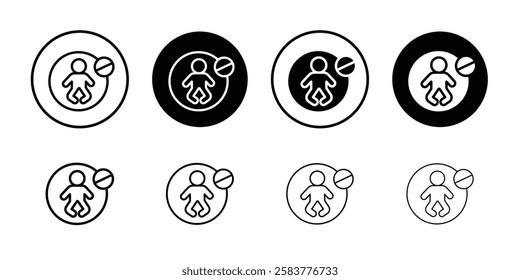 Age restriction sign for child icon Vector logo outline