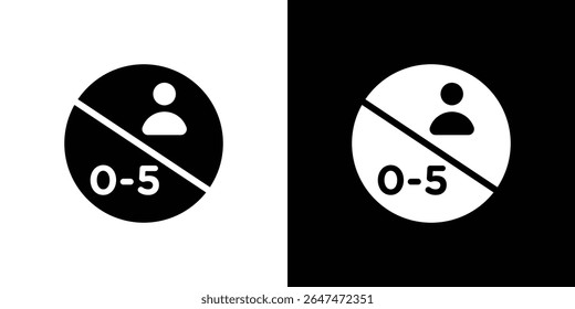 Age restriction sign for child icon Isolated flat vector in outline