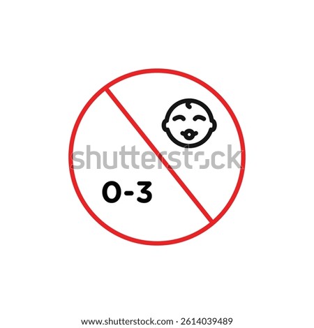 Age restriction sign for child icon line art vector