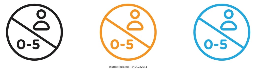 Age restriction sign for child vector logo set collection for web app ui