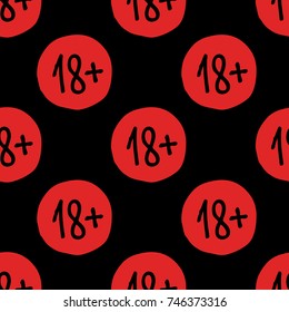 age restriction sign seamless doodle pattern