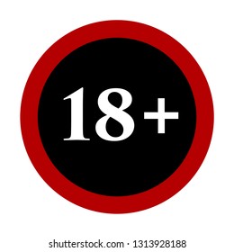 Age restriction signs in a vector on a white background.Age restriction +18.