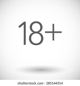 Age restriction. Single flat icon on white background. Vector illustration.