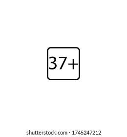 Altersbeschränkung Siebenunddreißig plus Quadrat-Symbol