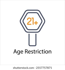 Age Restriction vector icon stock illustration