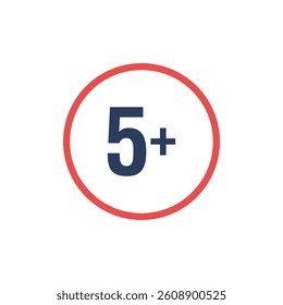 Age Restrictions Limit Sign Icon Template