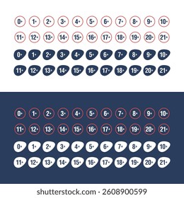 Age Restrictions Limit Sign Icon Template