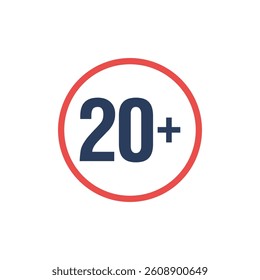 Age Restrictions Limit Sign Icon Template