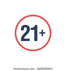 Age Restrictions Limit Sign Icon Template