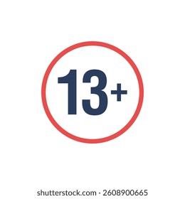 Age Restrictions Limit Sign Icon Template
