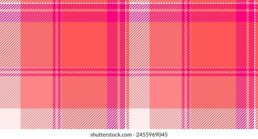 Age seamless textile texture, reel vector pattern fabric. Scratched tartan background check plaid in red and linen color.