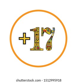 the age symbol with ethnic ornaments art