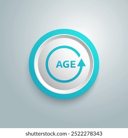 Icono de Vector de Edad aislado Botón azul