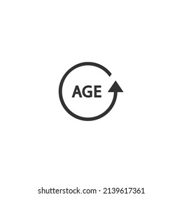 Icono del vector de edad aislado en blanco en estilo plano moderno