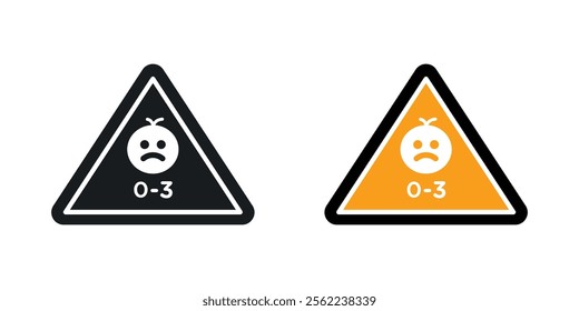 Age warning sign vectors in black and colored version