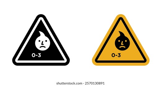 Age warning sign vectors in flat syle